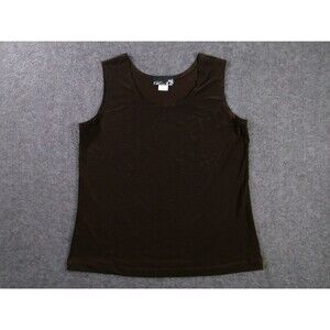 CSC Studio Tank Top Womens M Scoop Neck Sleeveless Solid Brown Vintage USA